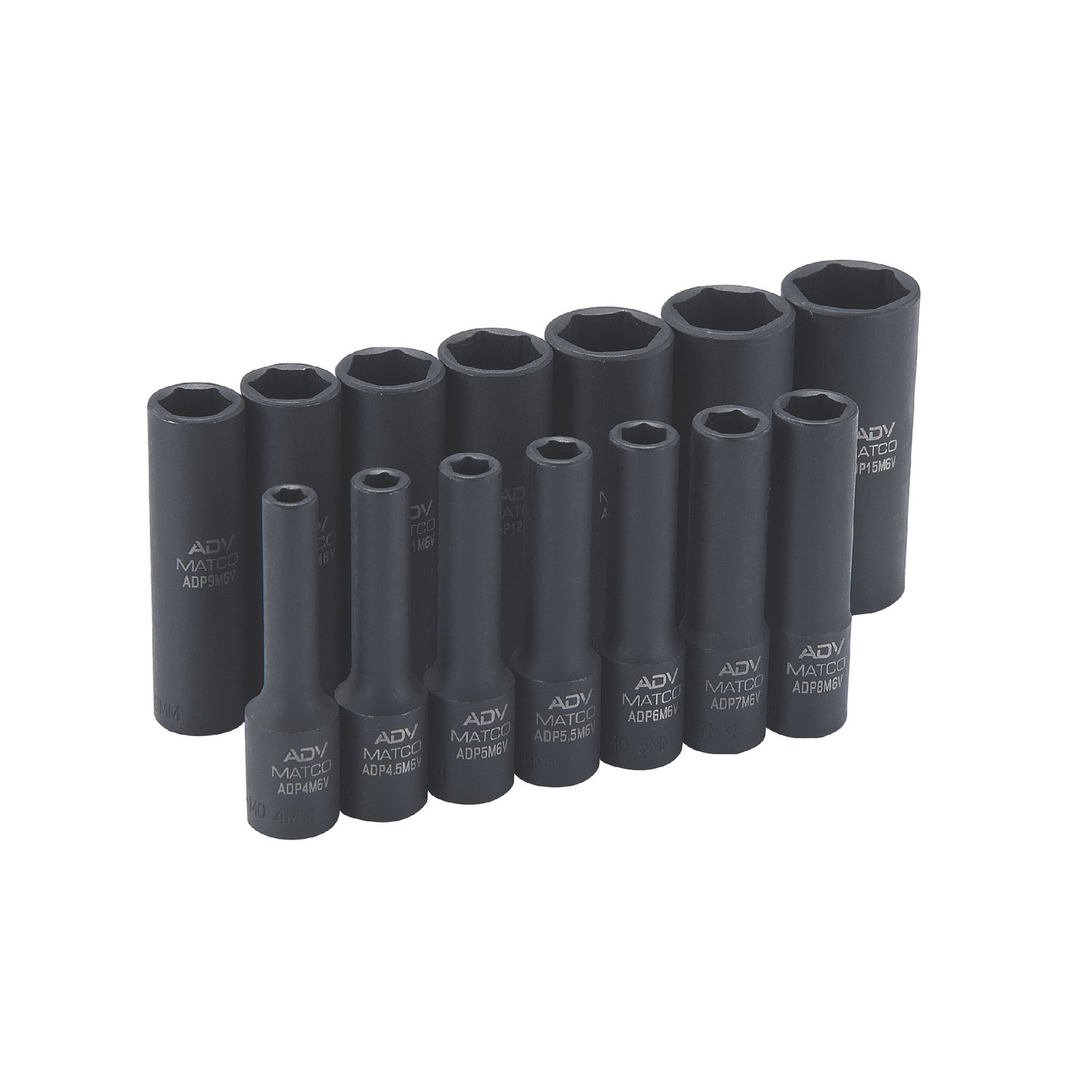 14 PIECE 1/4 DRIVE METRIC 6 POINT ADV DEEP IMPACT SOCKET SET SADPM146V | eBaydiy Tools