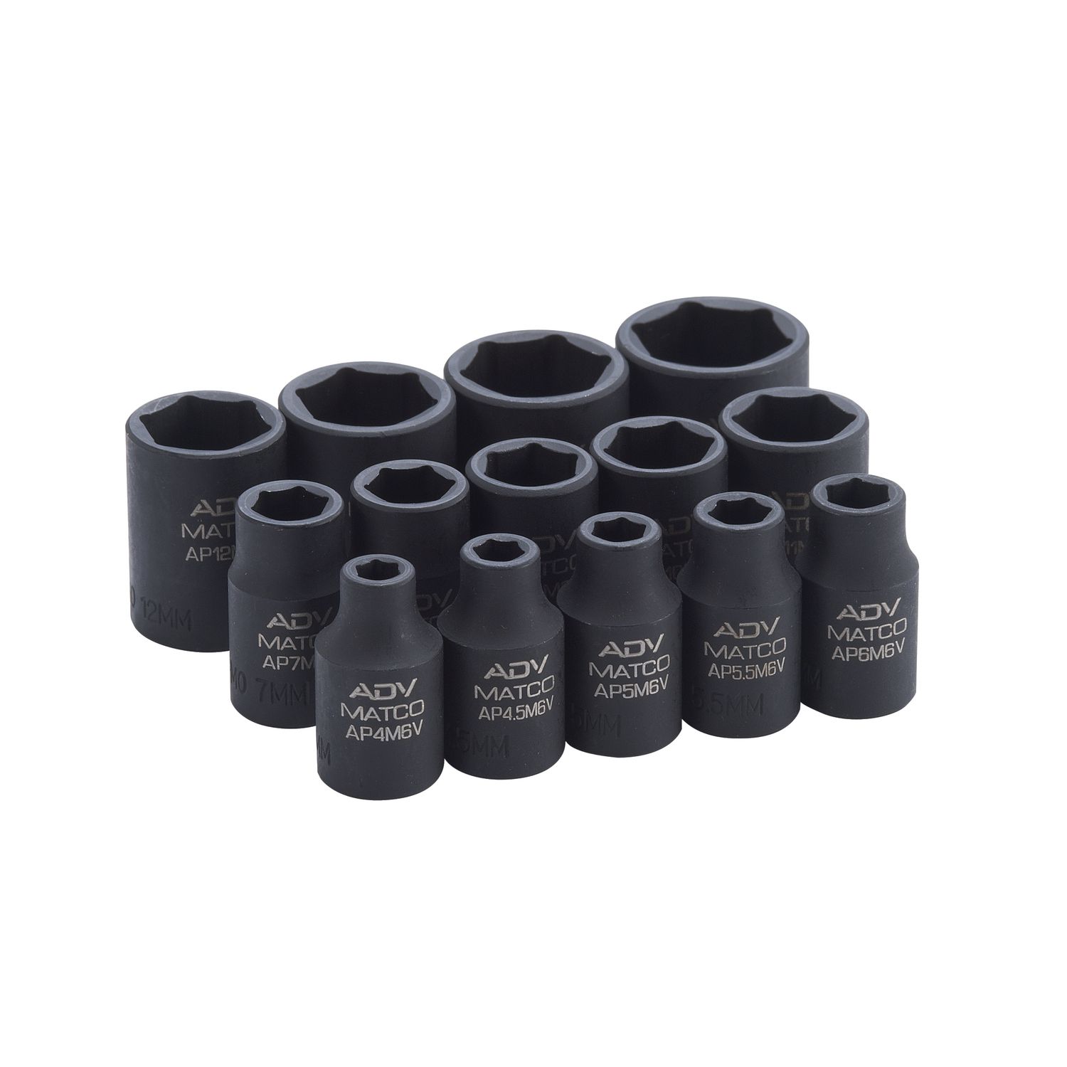 14 PIECE 1/4 DRIVE METRIC 6 POINT ADV IMPACT SOCKET SET SAPM146V | eBaydiy Tools