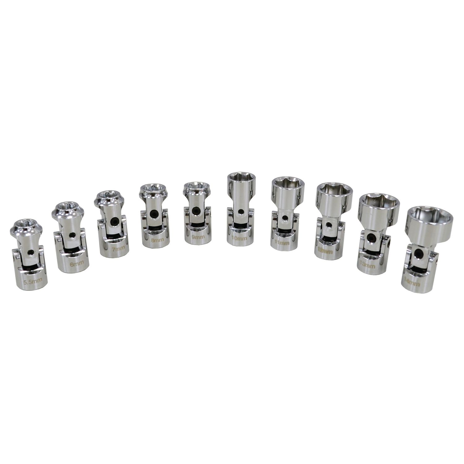 10 PIECE 1/4 DRIVE METRIC 6 POINT STUBBY UNIVERSAL SOCKET SET SAUSM106 | eBaydiy Tools