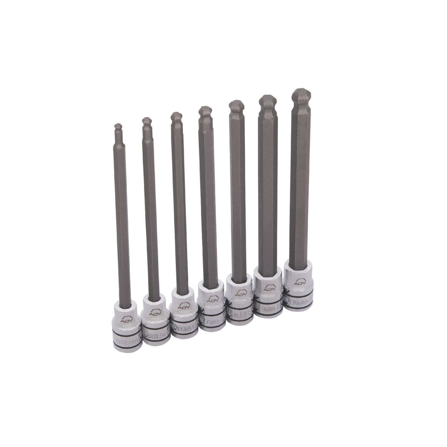 7 PIECE 3/8 DRIVE METRIC ADV LONG BALL HEX BIT SOCKET SET SBBXLM7VA | eBaydiy Tools