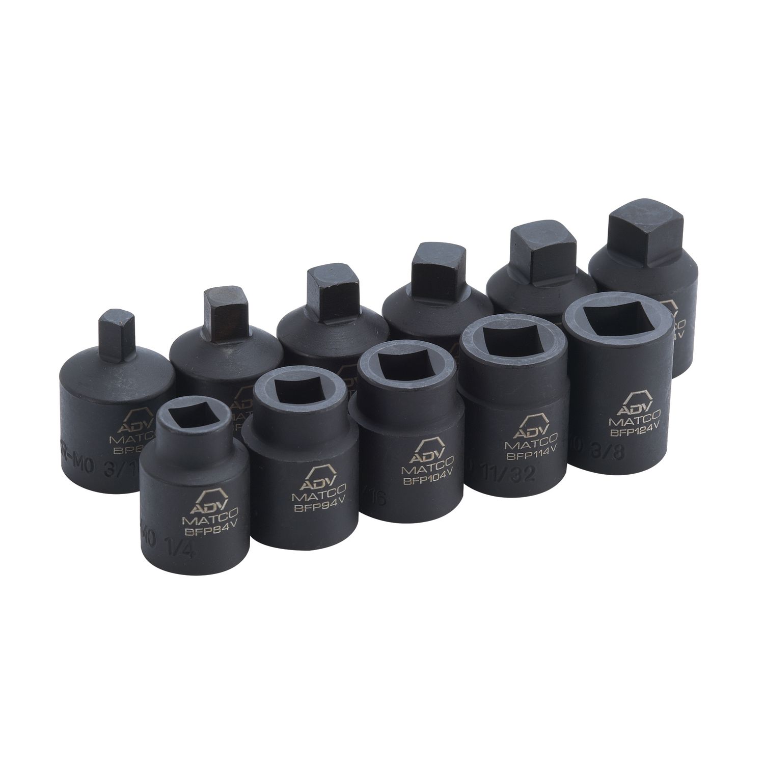 11 PIECE 3/8 DRIVE SAE ADV IMPACT PIPE PLUG SOCKET SET SBP114V | eBaydiy Tools