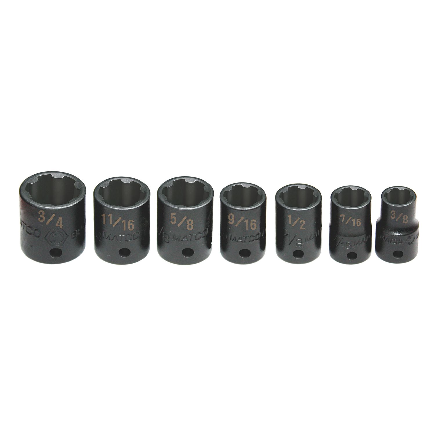 7 PIECE 3/8 DRIVE SAE PRO NON-SLIP IMPACT SOCKET SBPA7R | eBaydiy Tools