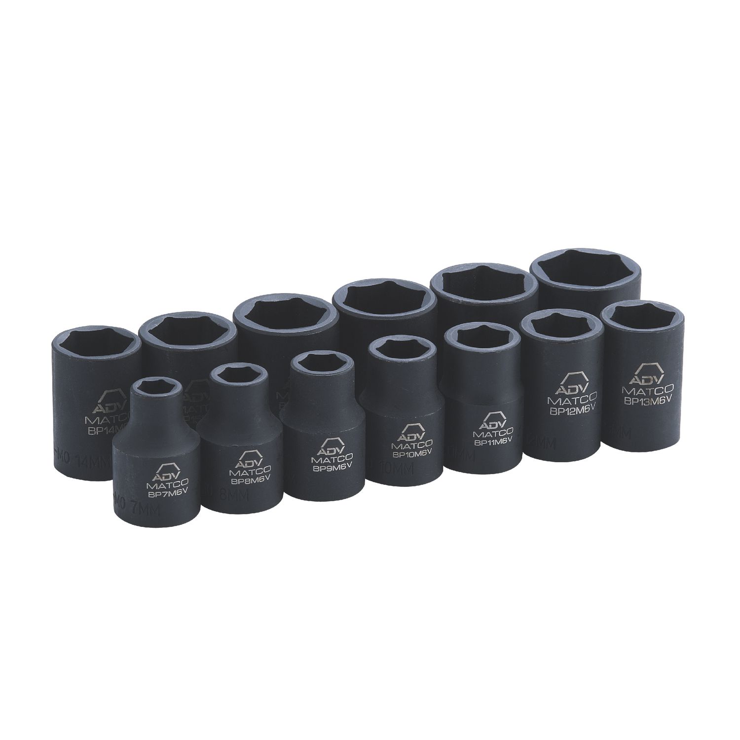 13 PIECE 3/8 DRIVE METRIC 6 POINT ADV IMPACT SOCKET SET SBPM136V | eBaydiy Tools