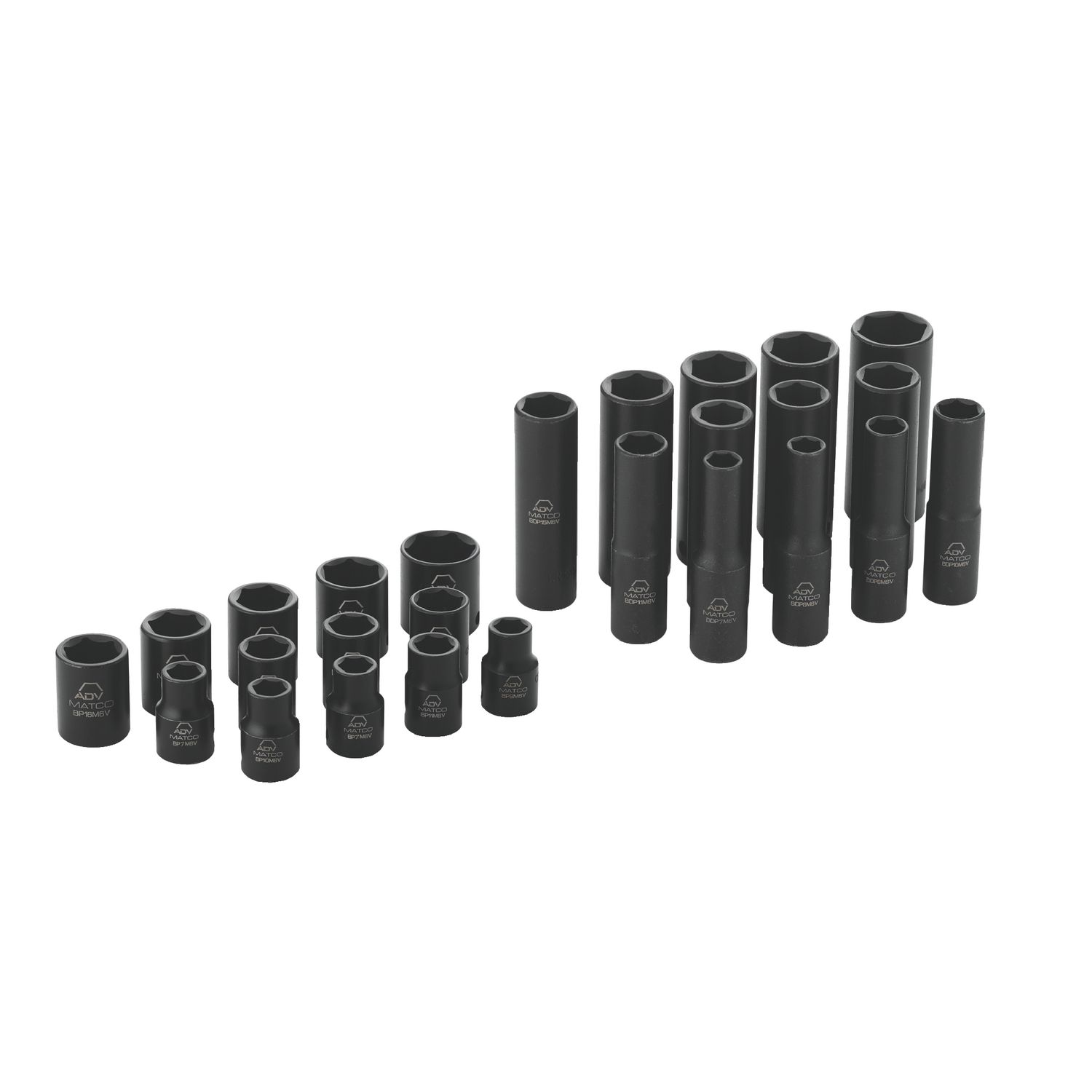 26 PIECE 3/8 DRIVE METRIC 6 POINT STANDARD AND DEEP ADV IMPACT SOCKET SET SBPM266V | eBaydiy Tools - Image 2