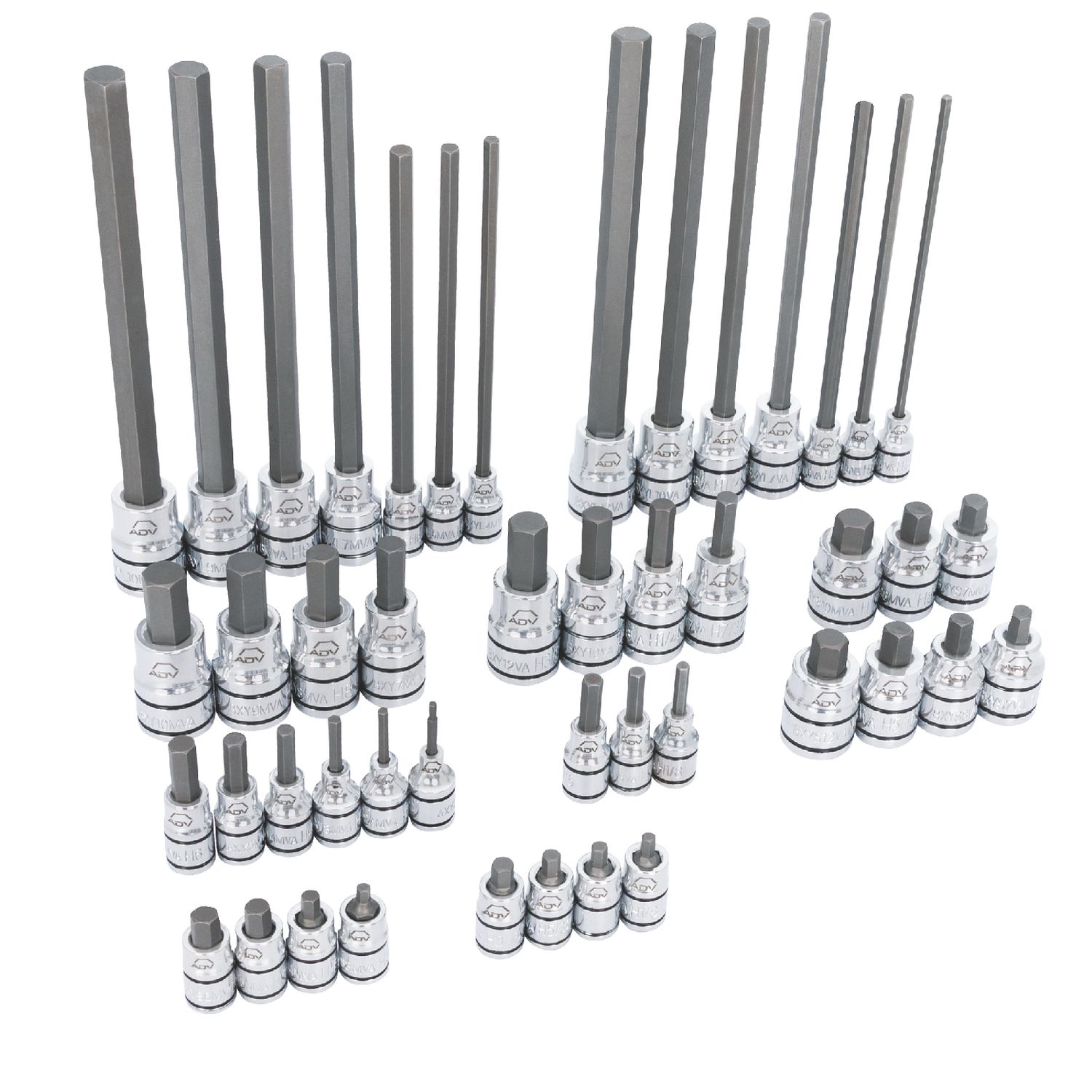 46 PIECE 1/4 AND 3/8 DRIVE ADV MASTER HEX BIT SOCKET SET SBS46HEXVA | eBaydiy Tools