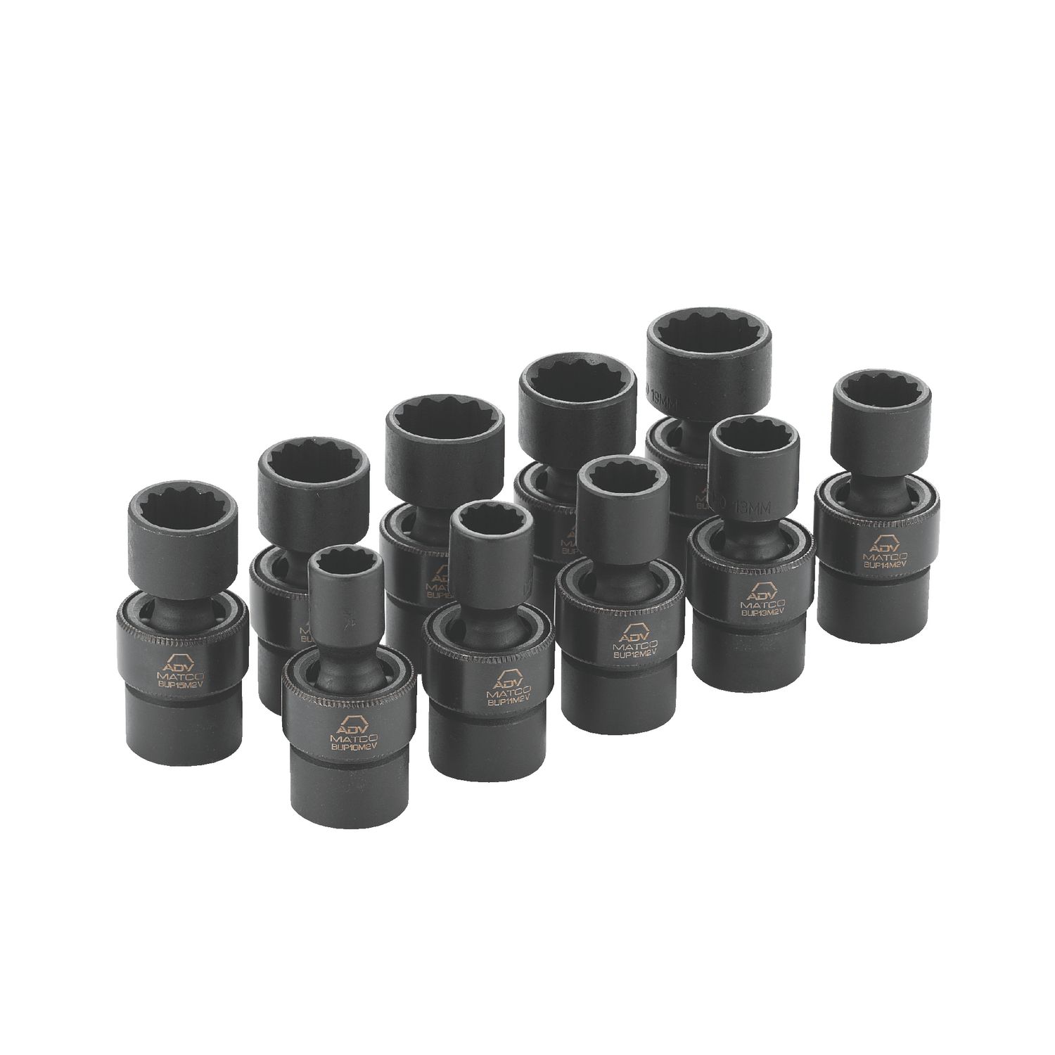 10 PIECE 3/8 DRIVE METRIC 12 POINT ADV UNIVERSAL IMPACT SOCKET SET SBUPM102V | eBaydiy Tools