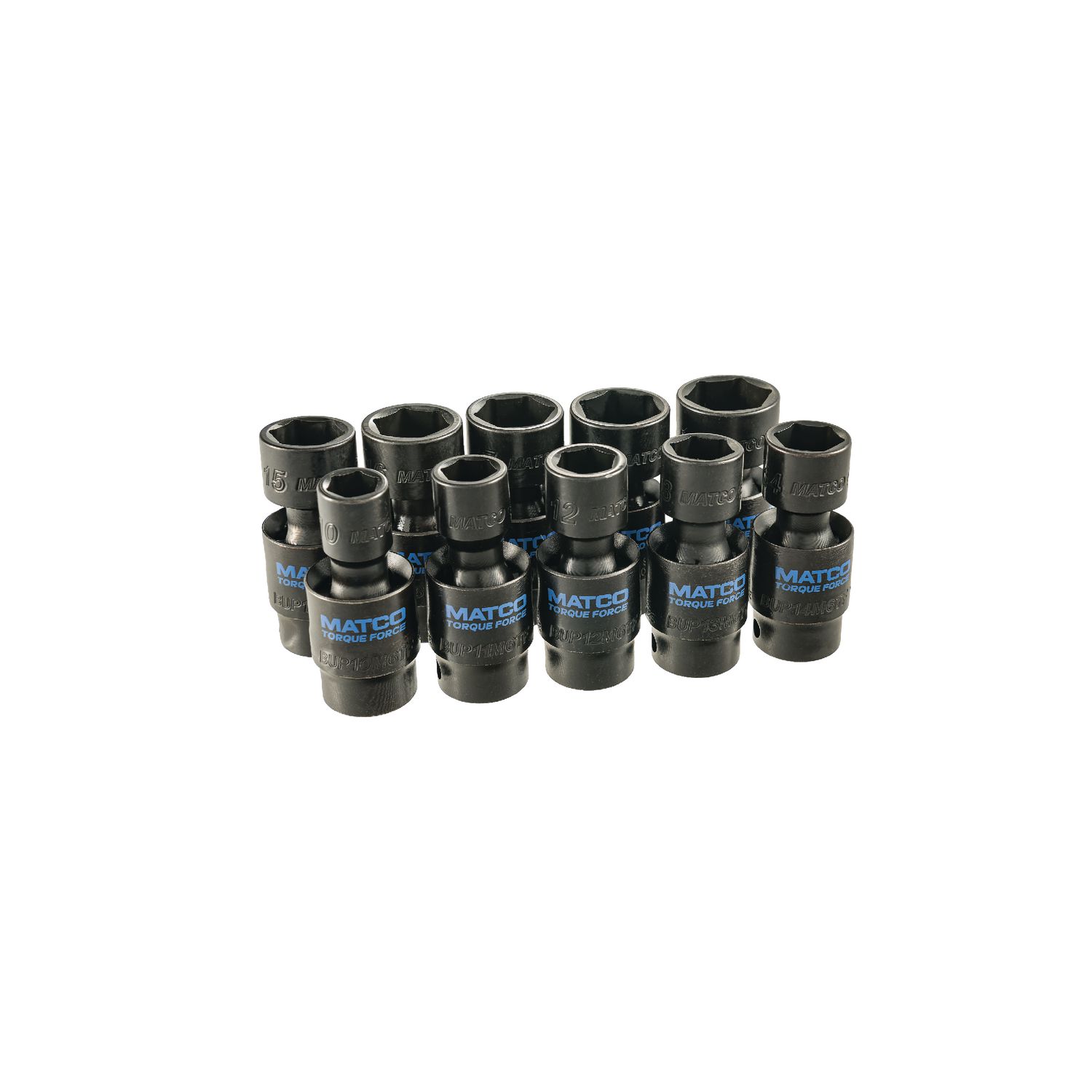 10 PIECE 3/8 DRIVE METRIC 6 POINT TORQUE FORCE UNIVERSAL IMPACT SOCKET SET SBUPM106TF | eBaydiy Tools