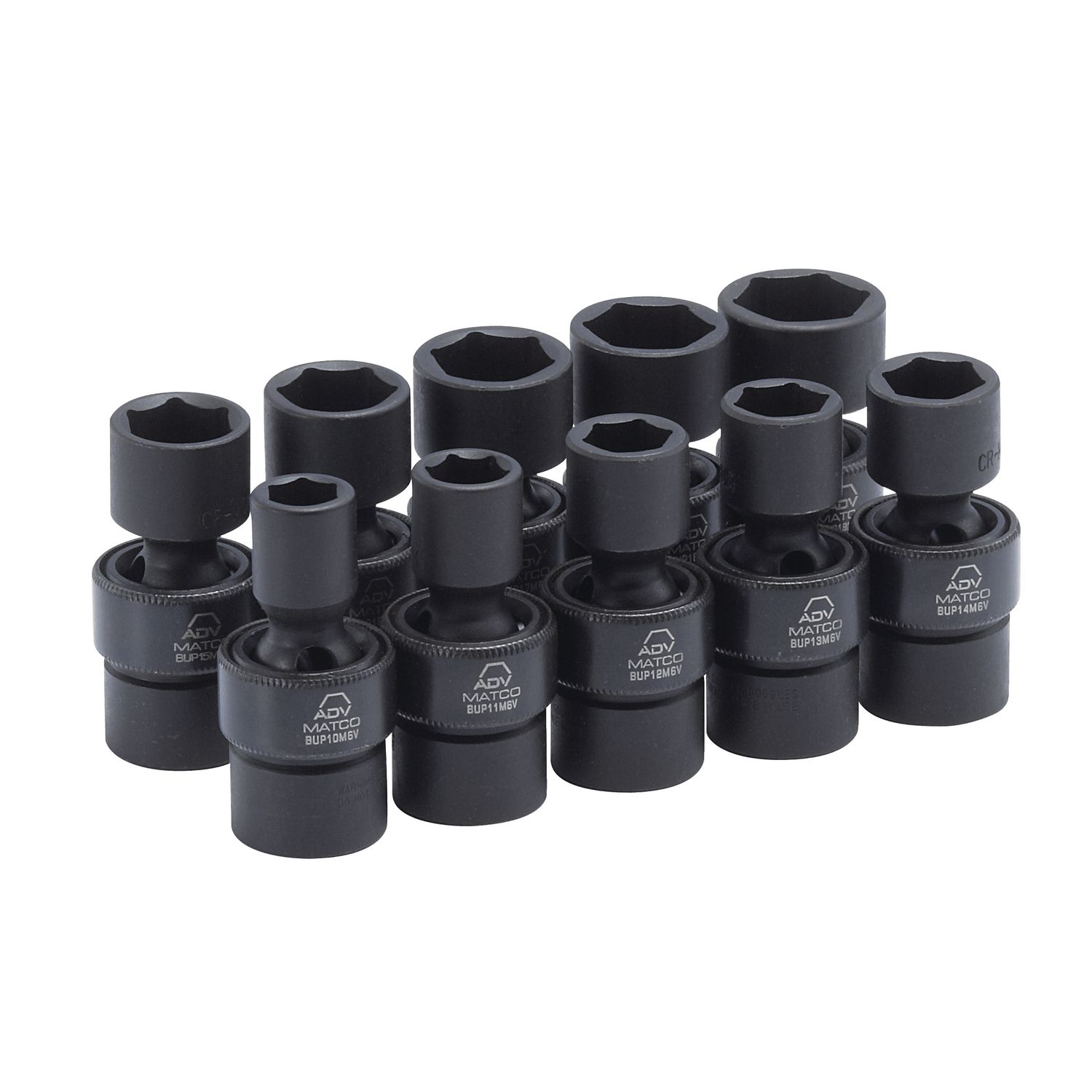 10 PIECE 3/8 DRIVE METRIC 6 POINT ADV UNIVERSAL IMPACT SOCKET SET SBUPM106V | eBaydiy Tools