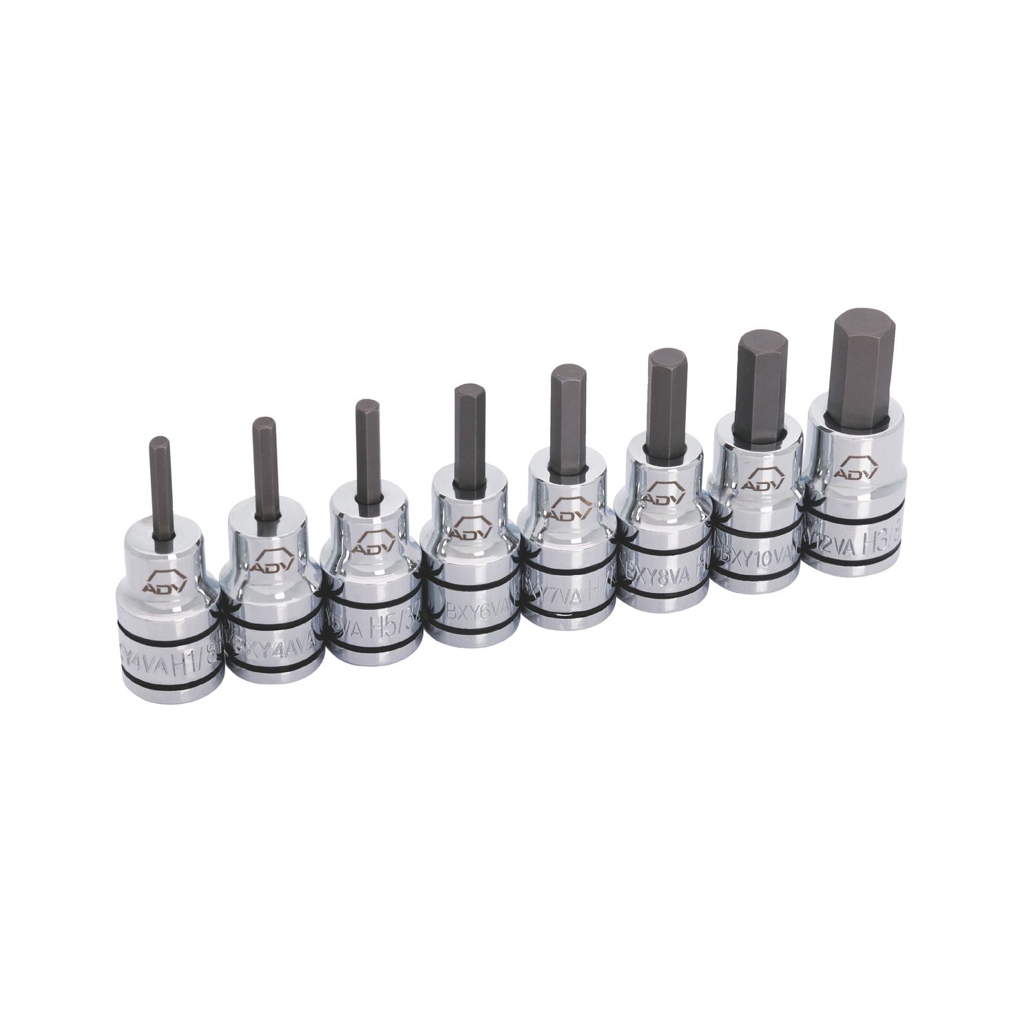 8 PIECE 3/8 DRIVE SAE ADV HEX BIT SOCKET SET SBXY8VA | eBaydiy Tools