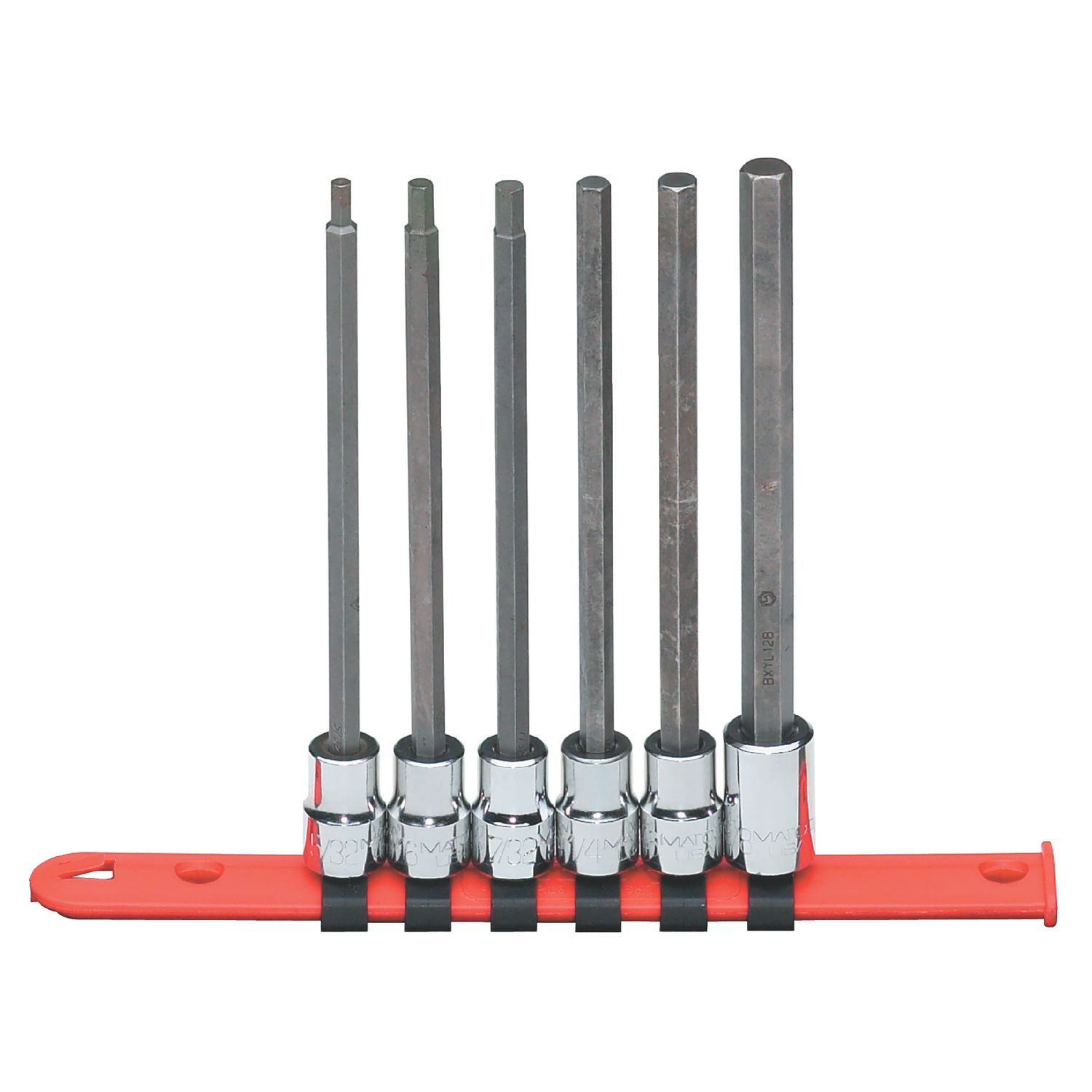 3/8 DRIVE 6 PIECE SAE LONG HEX BIT SOCKET DRIVER SET SBXYL6R | eBaydiy Tools