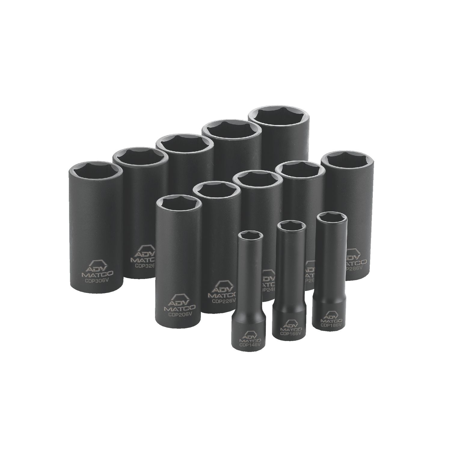 13 PIECE 1/2 DRIVE SAE 6 POINT ADV DEEP IMPACT SOCKET SET SCDP136V | eBaydiy Tools