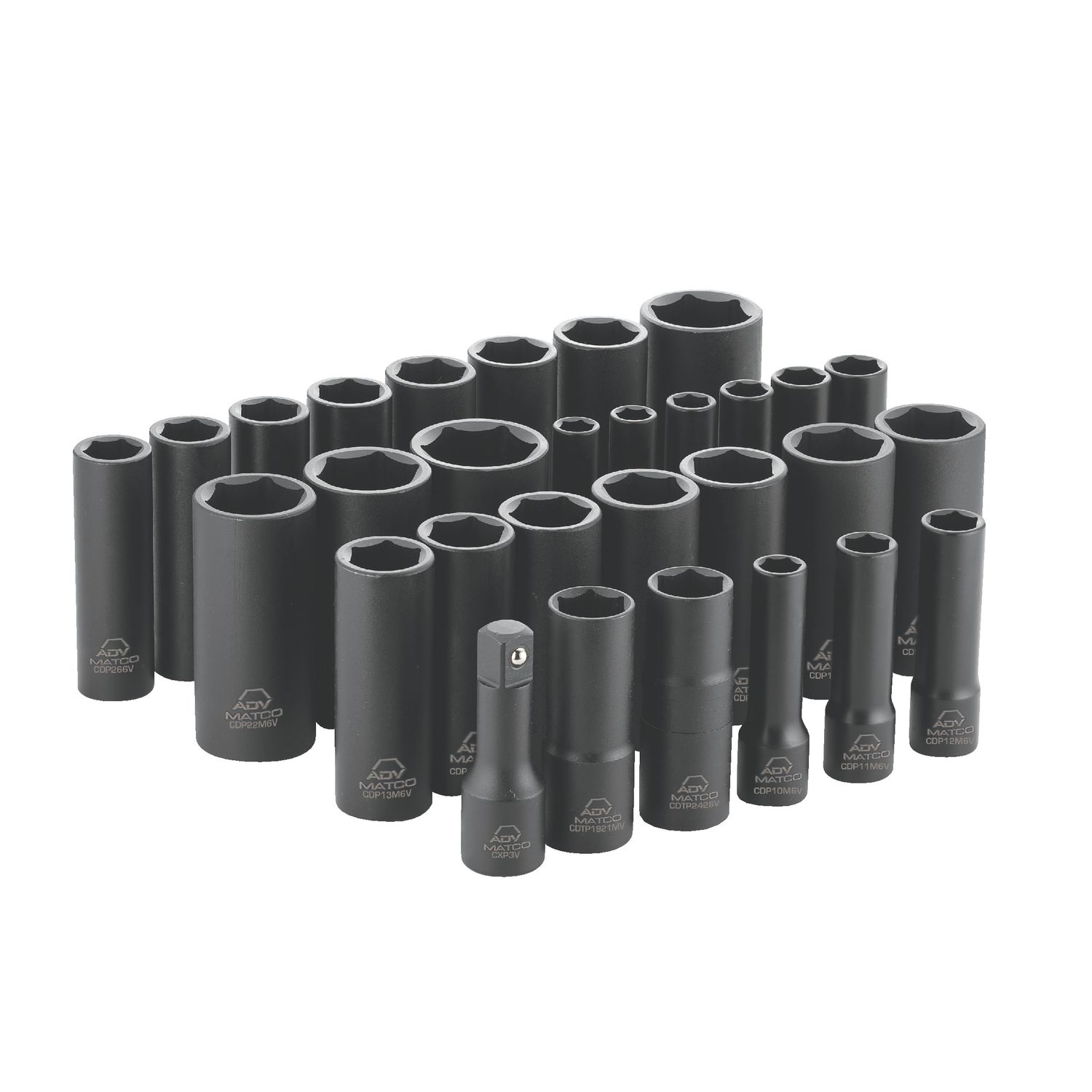 30 PIECE 1/2 DRIVE METRIC & SAE 6 POINT ADV DEEP IMPACT SOCKET SET SCDP306V | eBaydiy Tools