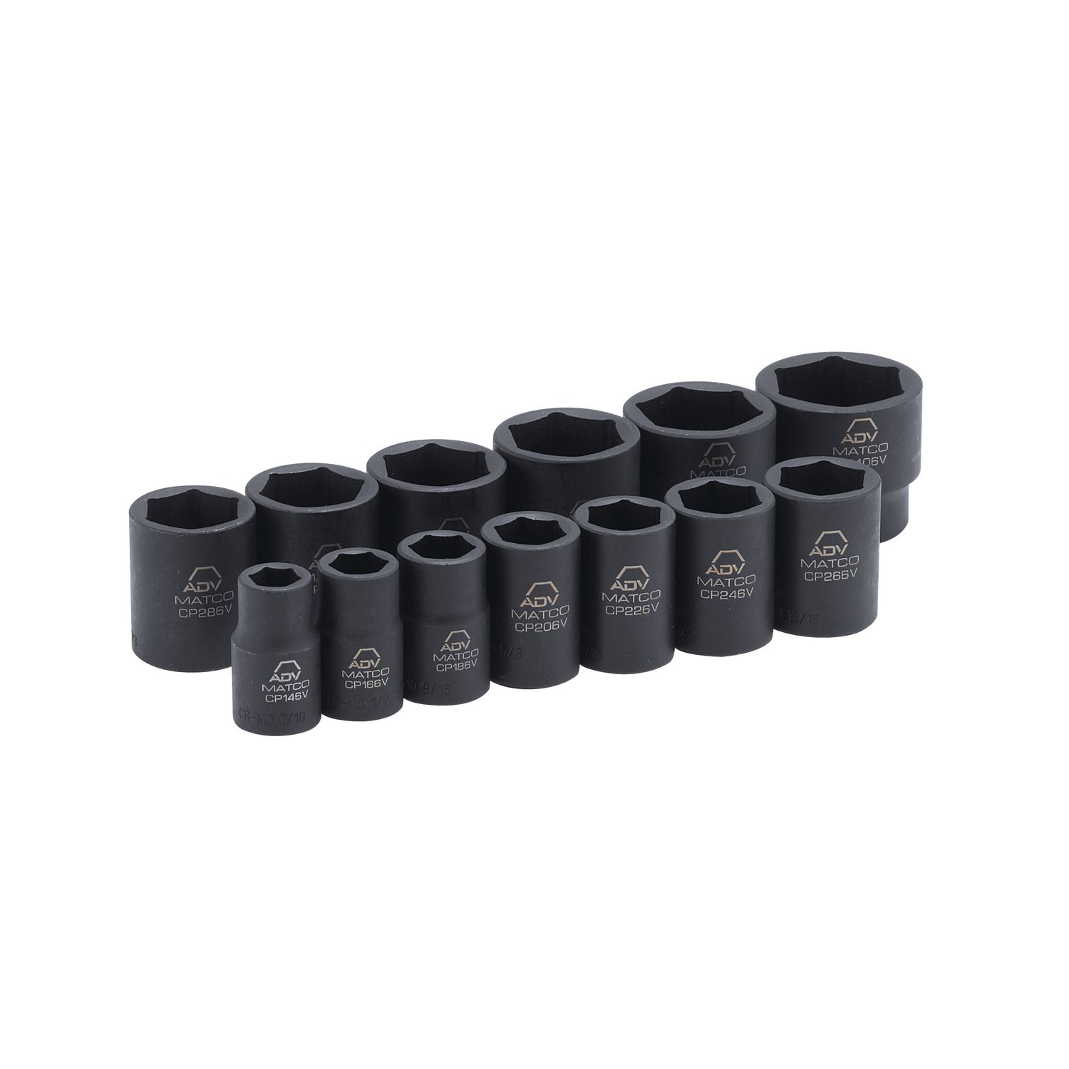 13 PIECE 1/2 DRIVE SAE 6 POINT ADV IMPACT SOCKET SET SCP136V | eBaydiy Tools