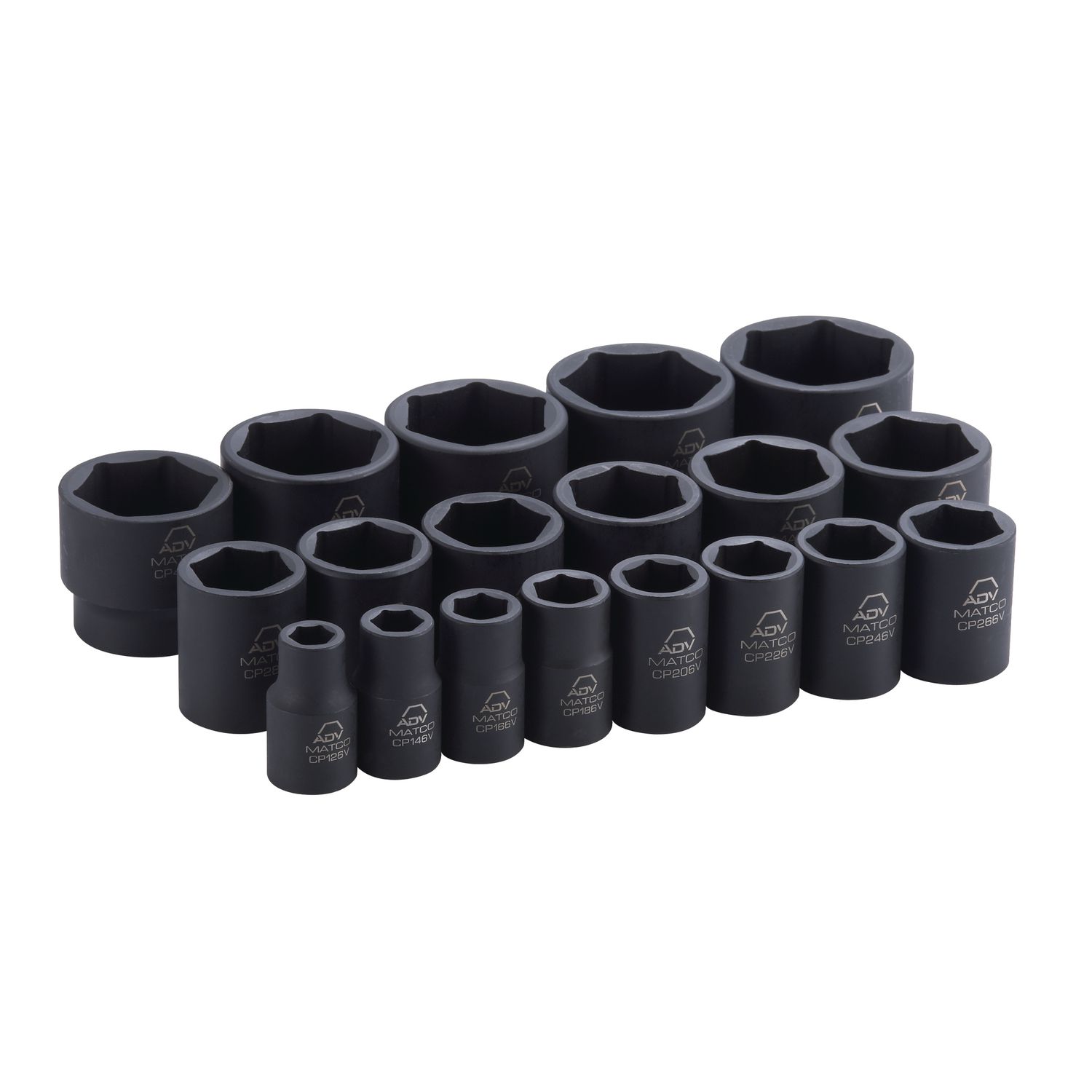 19 PIECE 1/2 DRIVE SAE 6 POINT ADV IMPACT SOCKET SET SCP196V | eBaydiy Tools