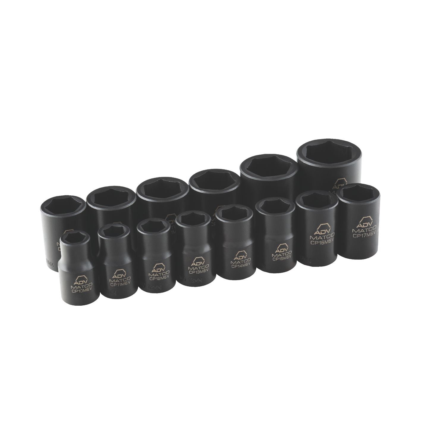 14 PIECE 1/2 DRIVE METRIC 6 POINT ADV IMPACT SOCKET SET SCPM146VA | eBaydiy Tools - Image 2