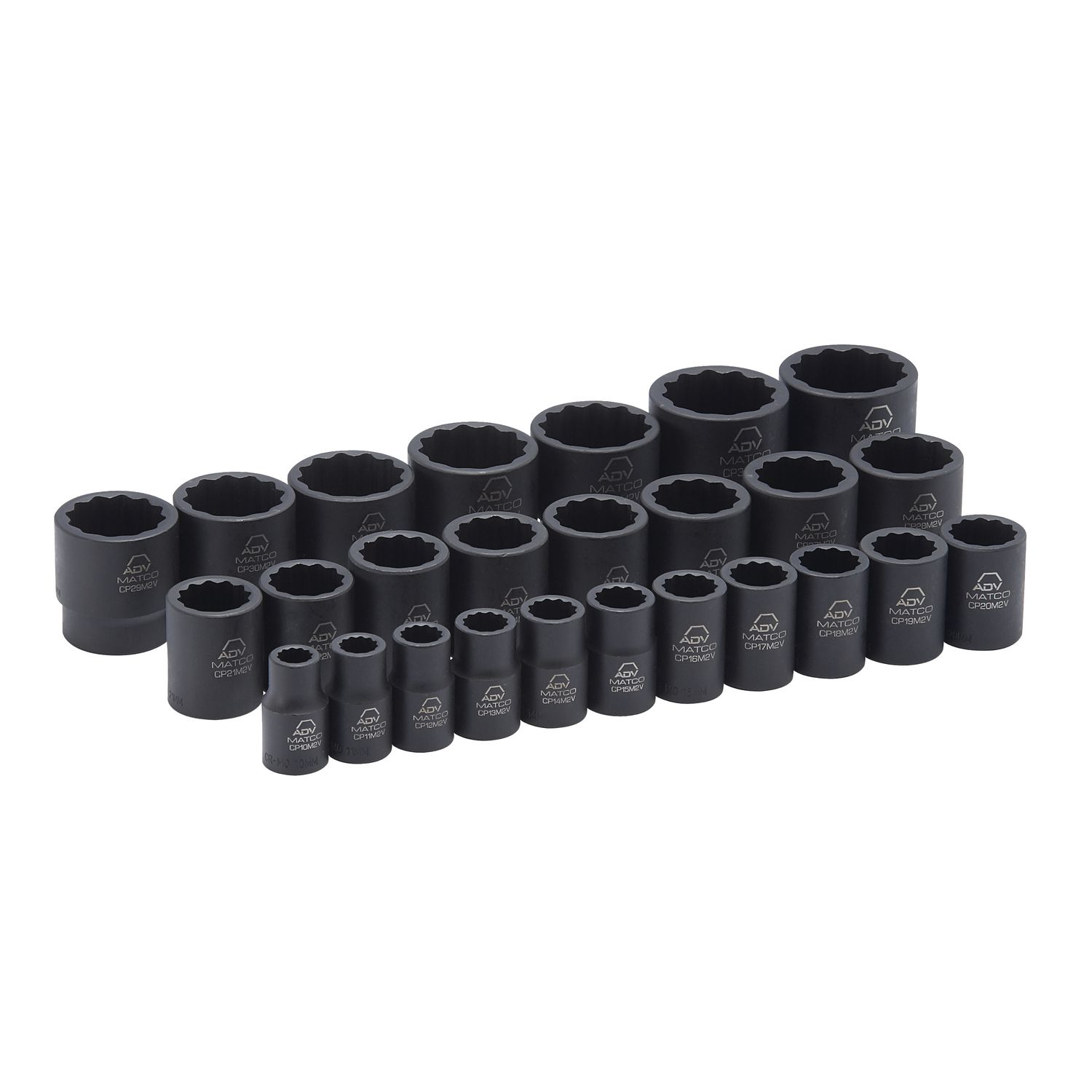 26 PIECE 1/2 DRIVE METRIC 12 POINT ADV IMPACT SOCKET SET SCPM262V | eBaydiy Tools