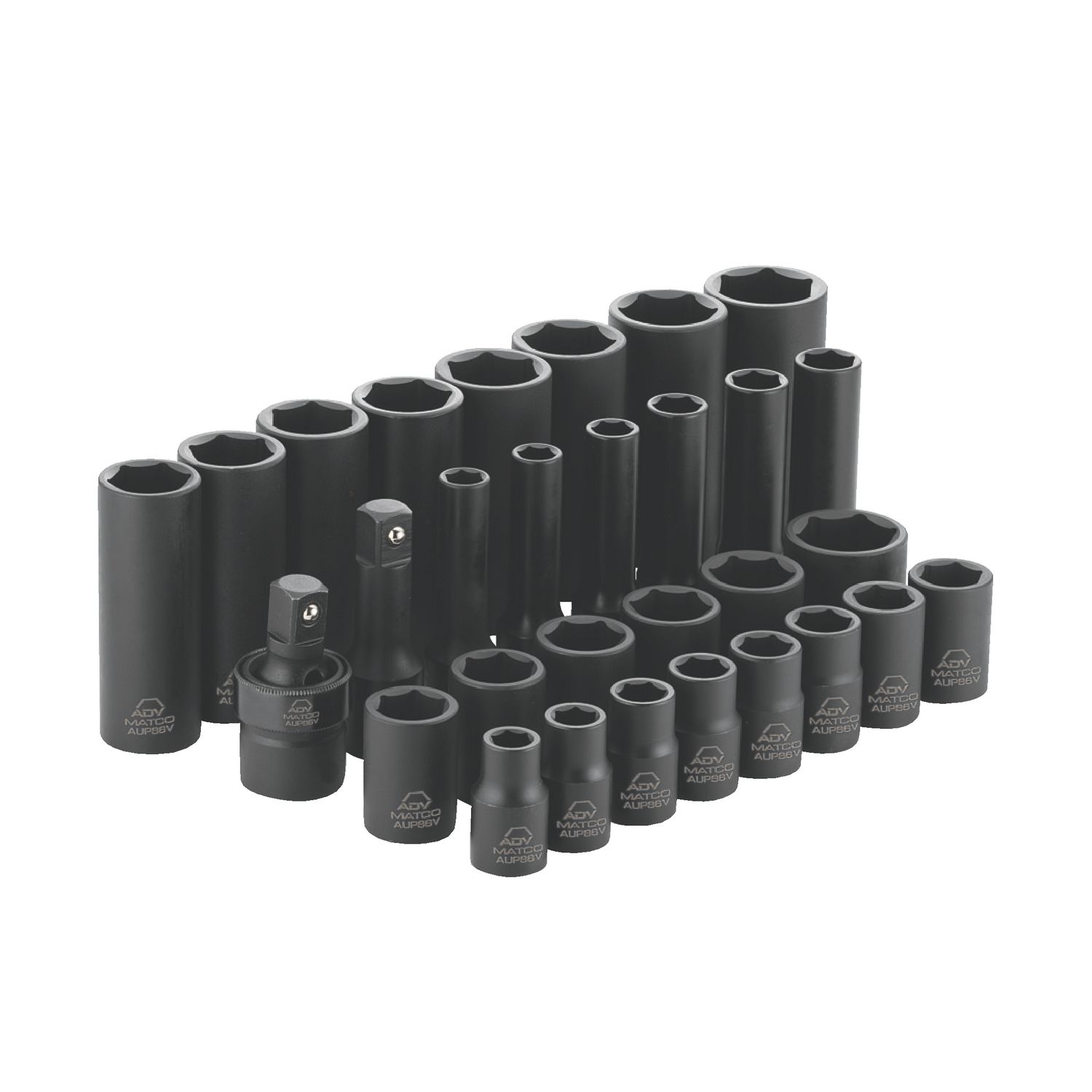 30 PIECE 1/2 DRIVE METRIC 6 POINT ADV STANDARD AND DEEP IMPACT SOCKET SET SCPM306V | eBaydiy Tools