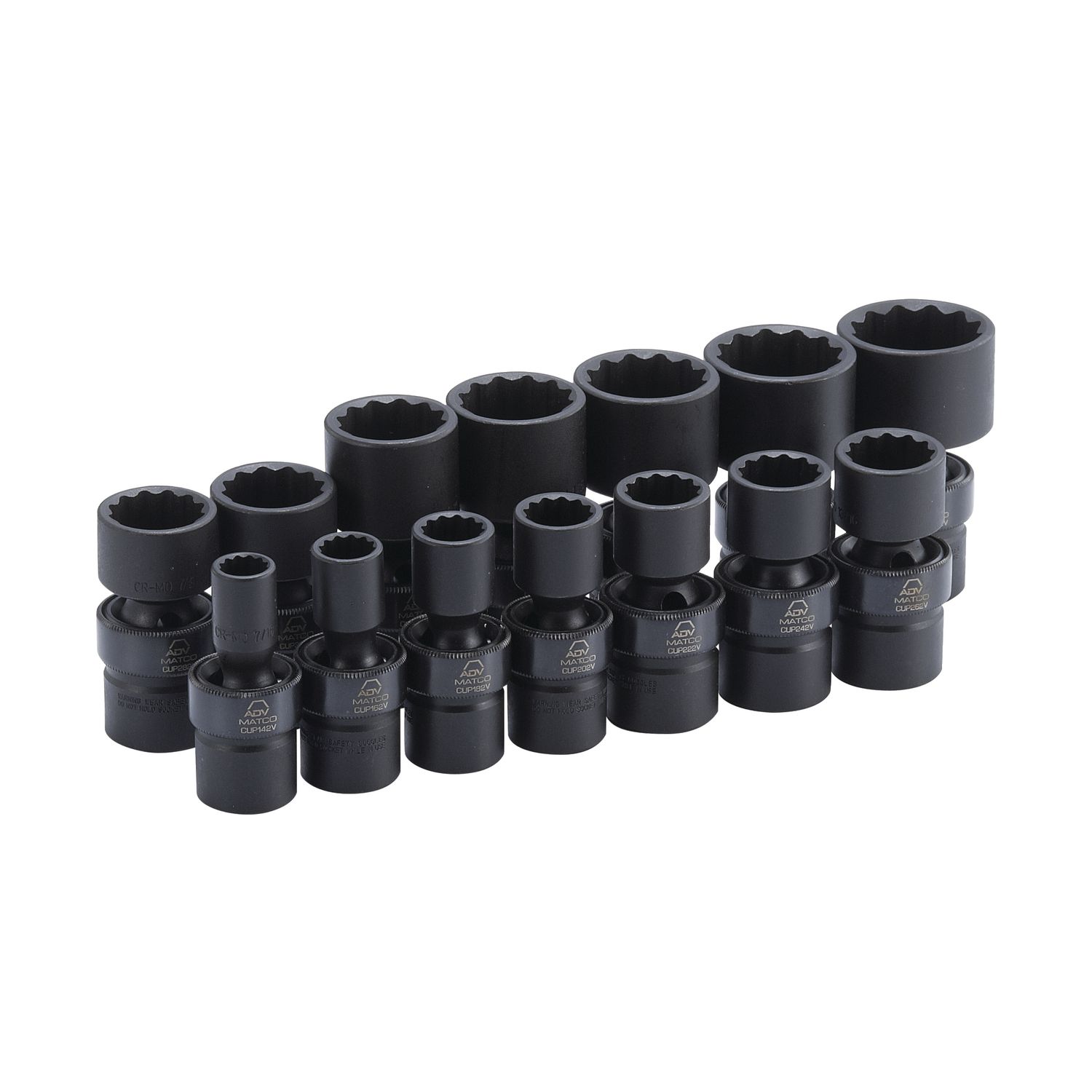 1/2 DRIVE 14 PIECE SAE 12 POINT ADV UNIVERSAL IMPACT SOCKET SET SCUP142V | eBaydiy Tools