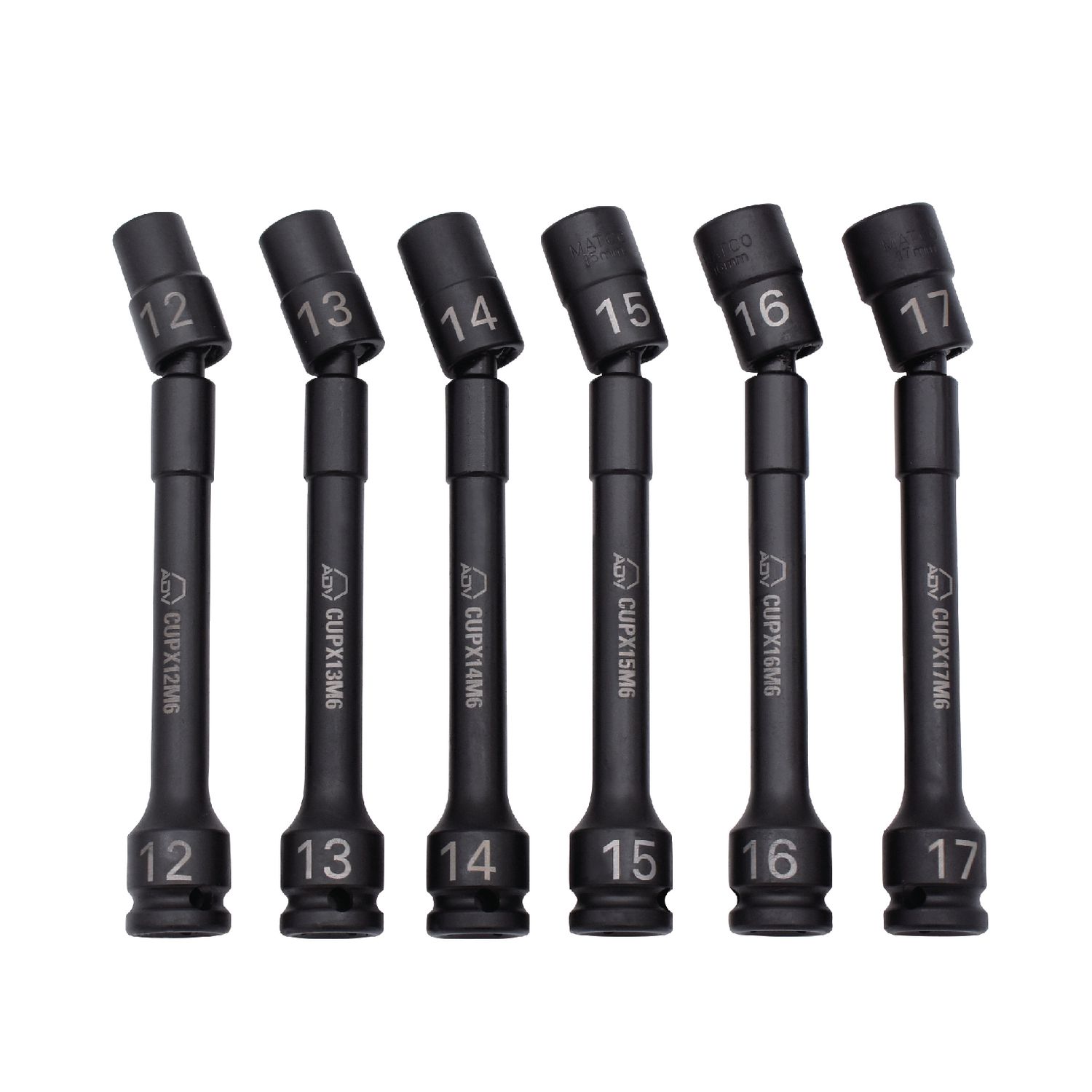 6 PIECE 1/2 DRIVE METRIC 6 POINT PINLESS UNIVERSAL IMPACT EXTENSION SET SCUPXM66 | eBaydiy Tools