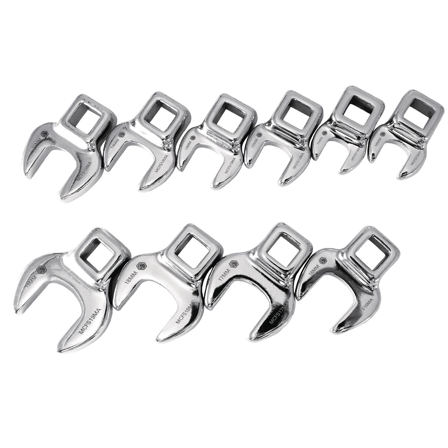 10 PIECE 3/8 DRIVE METRIC CROWFOOT WRENCH SET SMCFSM10 | eBaydiy Tools - Image 2