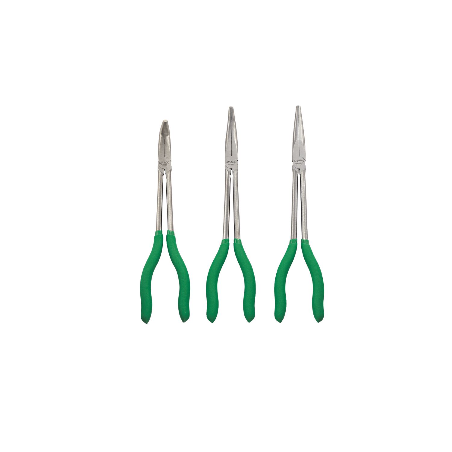 3 PIECE EXTRA LONG NEEDLE NOSE PLIER SET- GREEN SPN3G | eBaydiy Tools