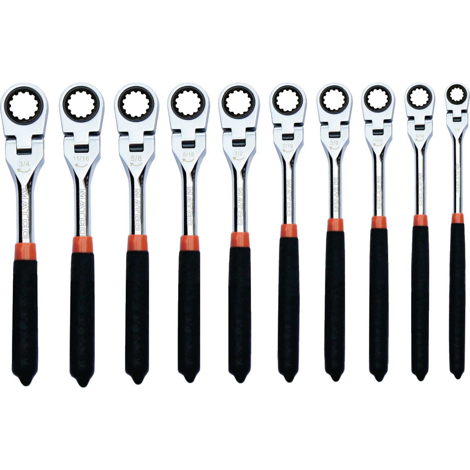 10 PIECE SAE FLEX WRENCH RATCHETING SET SRF102PA | eBaydiy Tools