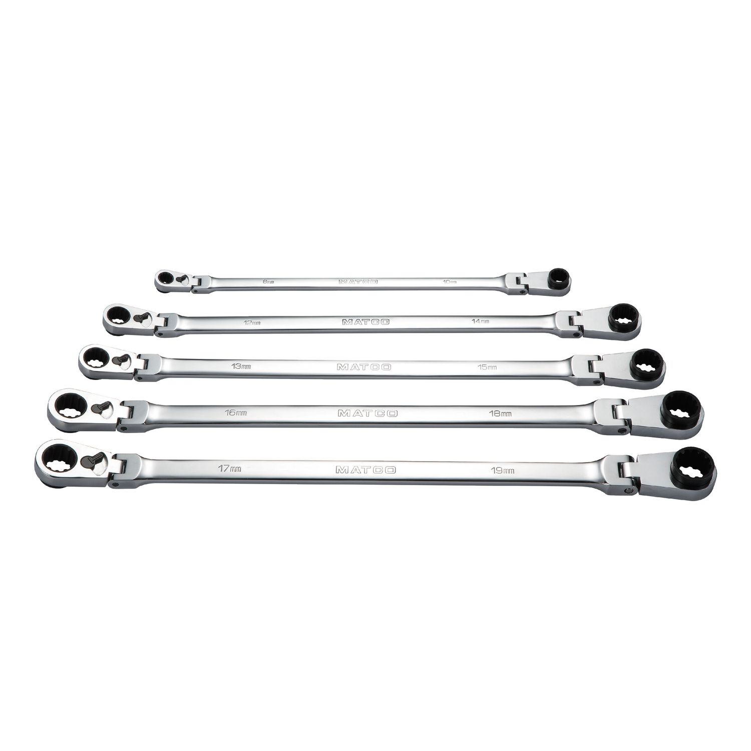 5 PIECE REVERSIBLE DOUBLE BOX FLEX RATCHETING WRENCH SET SRWFXLM52T | eBaydiy Tools