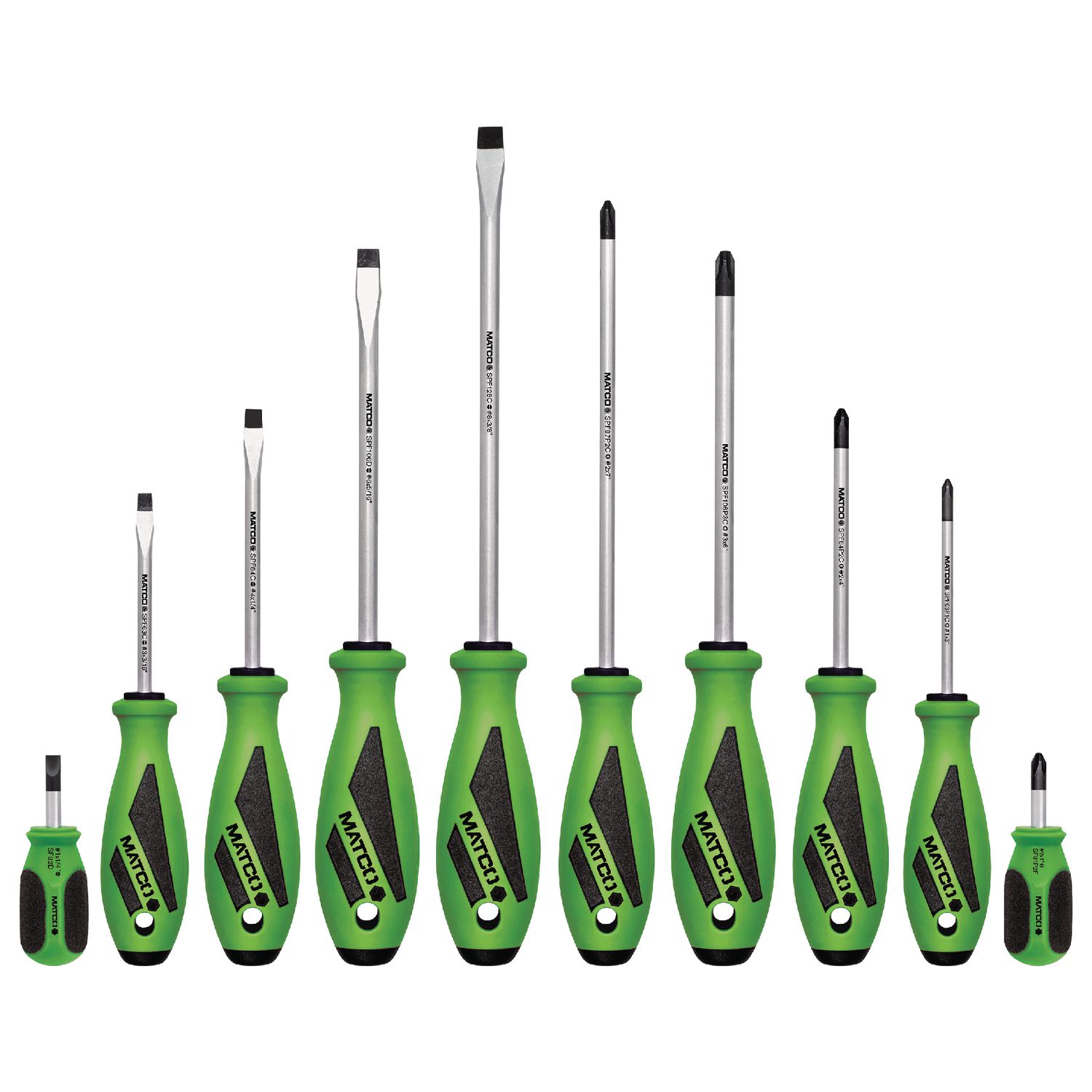 10 PIECE TOP TORQUE II™ SCREWDRIVER SET - GREEN SSPCG10C | eBaydiy Tools