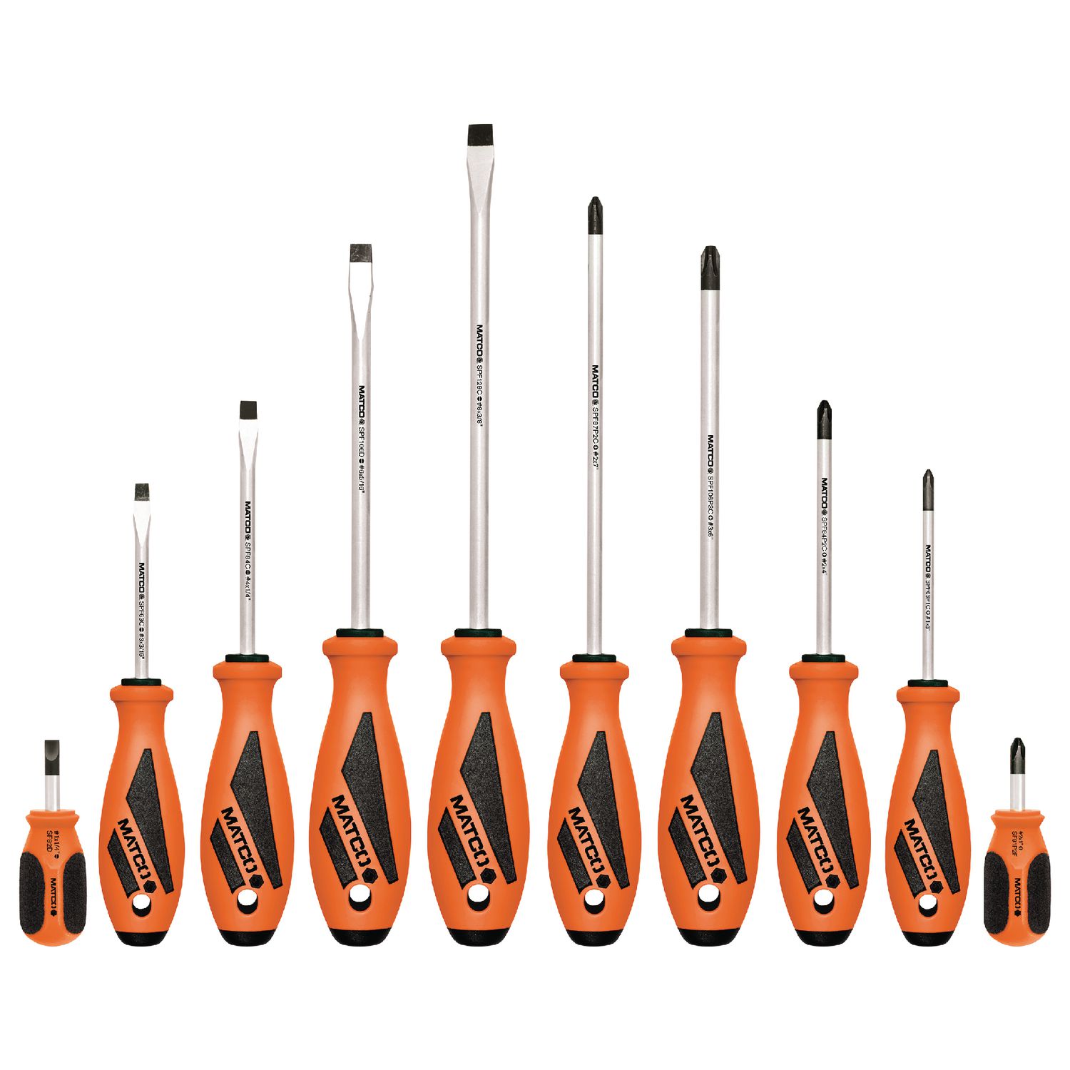 10 PIECE TOP TORQUE II™ SCREWDRIVER SET - ORANGE SSPCO10C | eBaydiy Tools