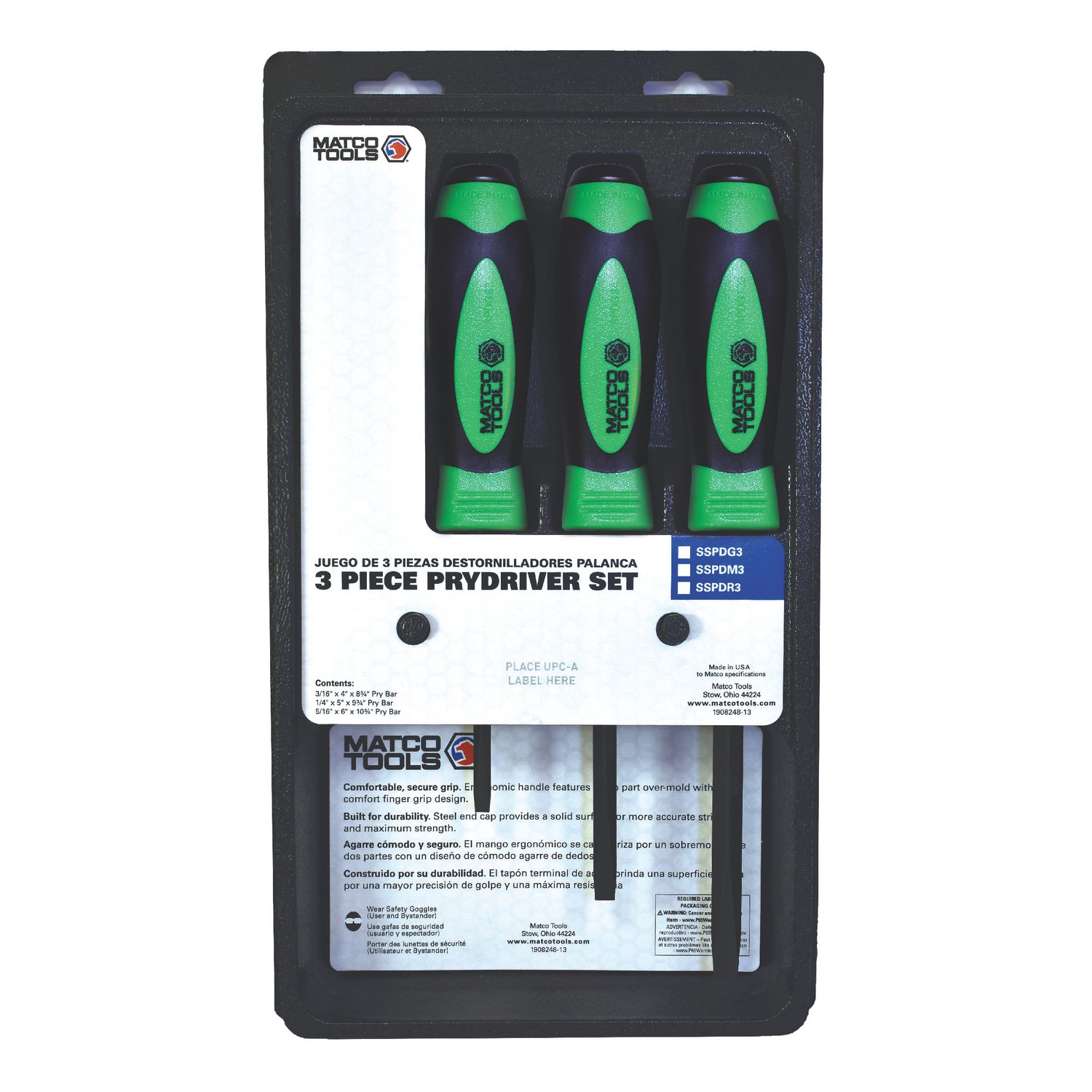 3 PIECE PRYDRIVER SET - GREEN SSPDG3 | eBaydiy Tools - Image 2