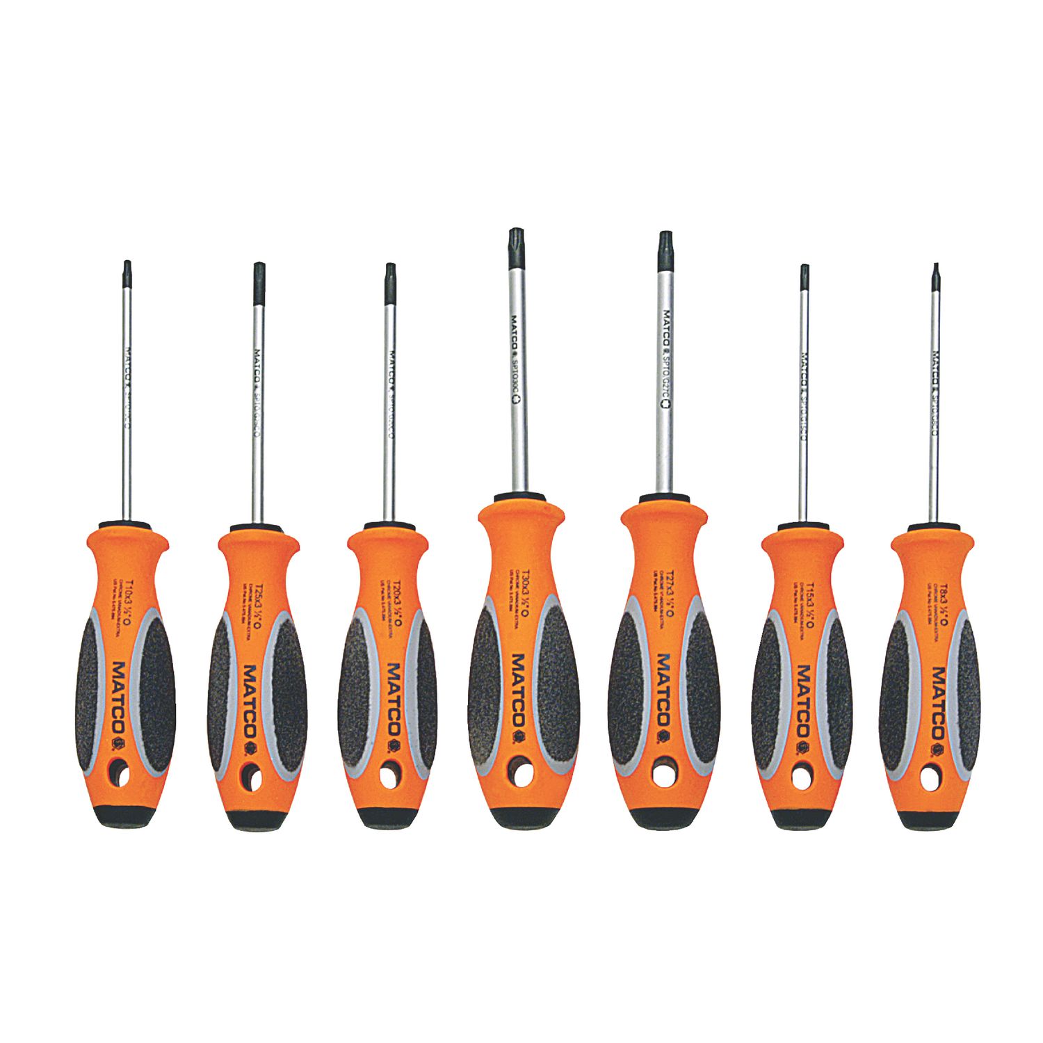 7 PIECE TOP TORQUE II ORANGE TAMPERPROOF TORX™ SCREWDRIVER SET SSPTPO7C | eBaydiy Tools