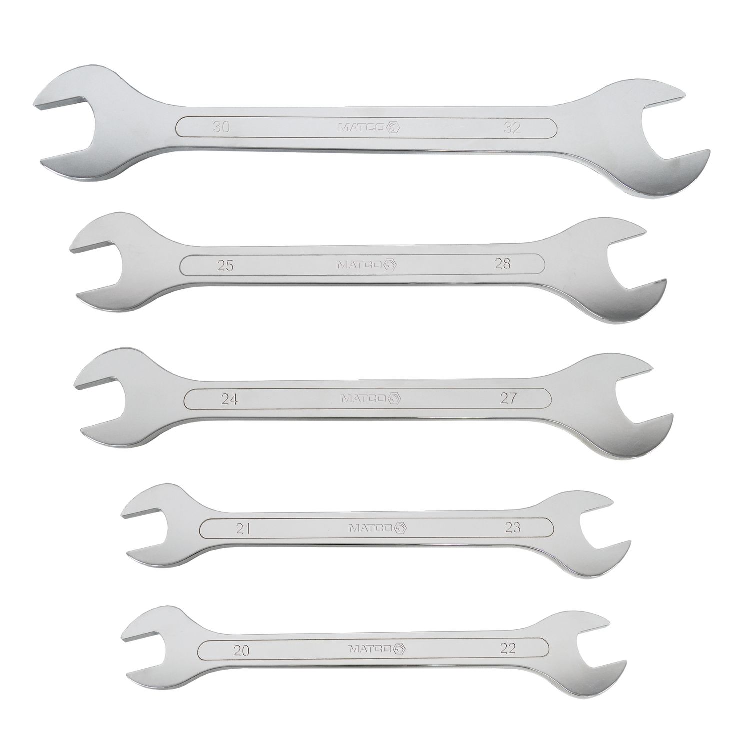 5 PIECE EXTENDED METRIC THIN FLAT WRENCH SET TW8045M | eBaydiy Tools