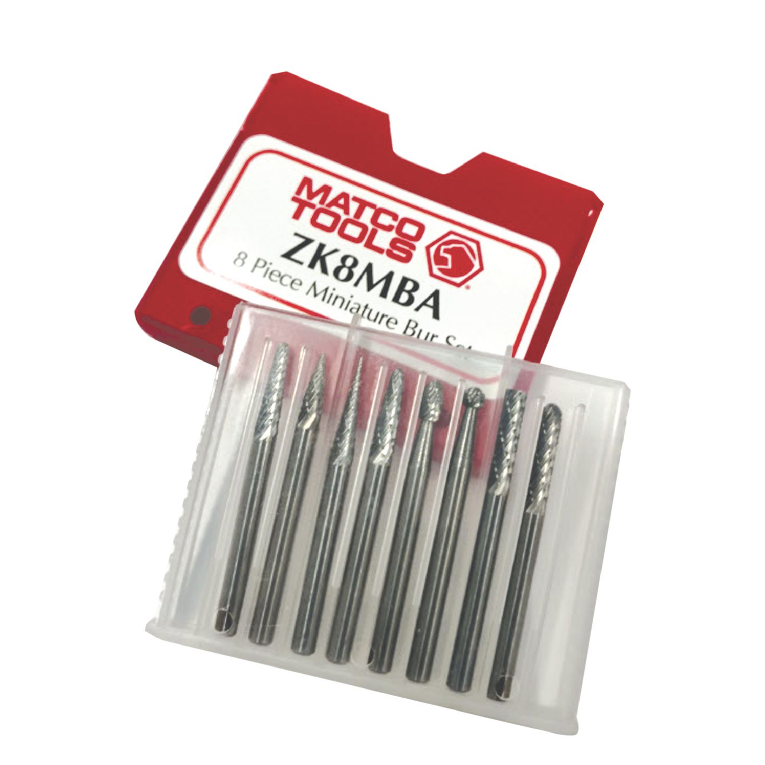 STANDARD LENGTH CARBIDE BURR SET, 1/8 SHANK, DOUBLE CUT, 8 PIECE ZK8MBA | eBaydiy Tools